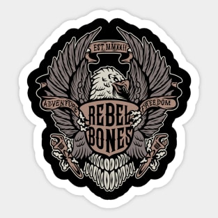 REBEL BONES - Only Front - Eagle and shield Sticker